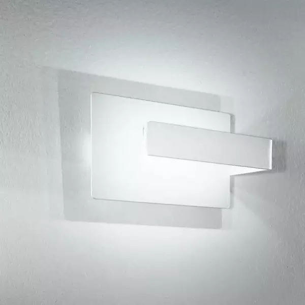 LUCE AMBIENTE E DESIGN Applique LED lambda en aluminium blanc 6W 3500K (lumière chaude) (Applique murale / Éclairage intérieur LED)