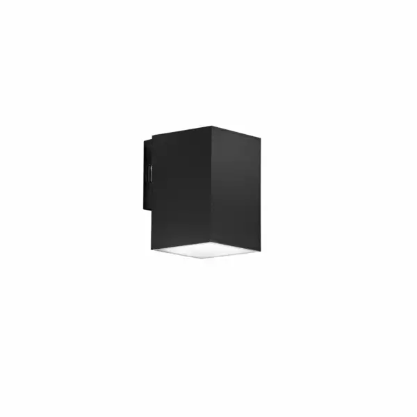 INTEC Applique murale d'extérieur LED POLO carrée noire 2x8W à lumière chaude et naturelle (Appliques extérieures / Éclairage extérieur LED)