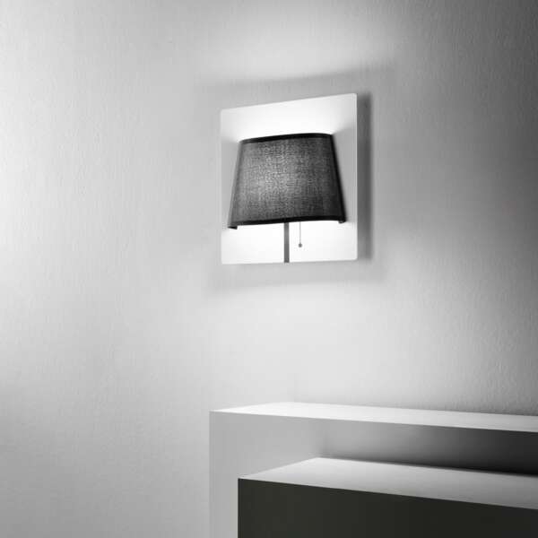 Applique LED WHAROL en métal noir et abat-jour blanc 4000K (lumière naturelle) – Image 2