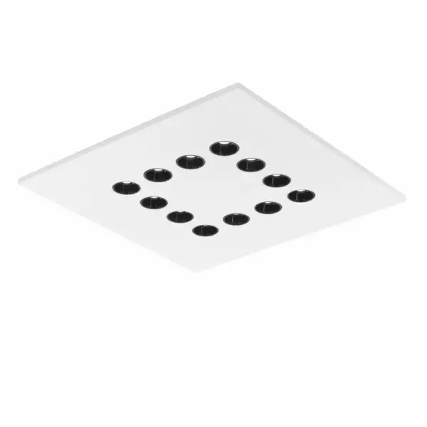 LUCE AMBIENTE E DESIGN Plafonnier LED XICO en plâtre blanc à peindre 6x3W avec CCT 50 x 50 cm (Plafonnier / Éclairage intérieur LED)