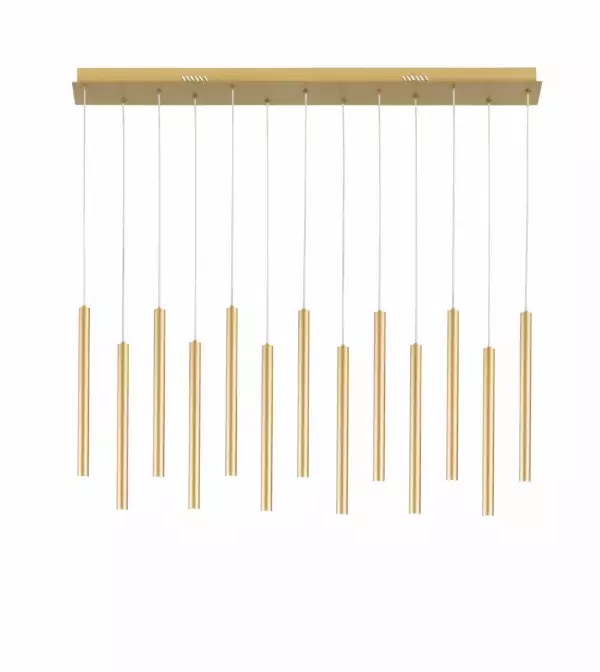 LUCE AMBIENTE E DESIGN Suspension LED 5W PYPE en métal doré brossé avec fonction CCT (Suspensions Design & Déco / Éclairage intérieur LED)