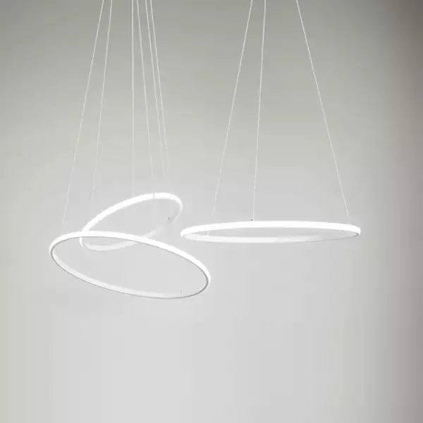 Suspension LED Axis en métal blanc avec diffuseur silicone CCT 600 x H1500 mm 30W – Image 2