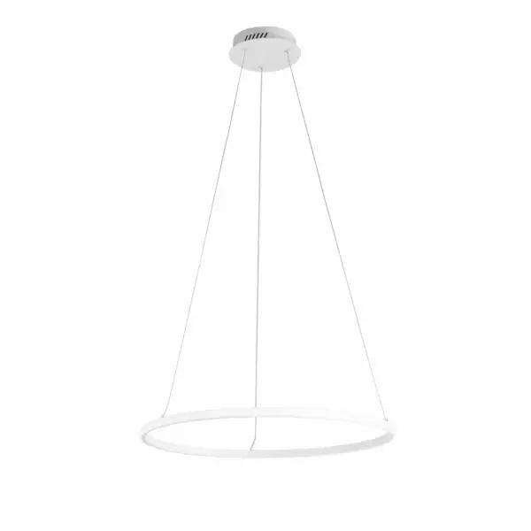 LUCE AMBIENTE E DESIGN Suspension LED Axis en métal blanc avec diffuseur silicone CCT 600 x H1500 mm 30W (Suspensions Design & Déco / Éclairage intérieur LED)