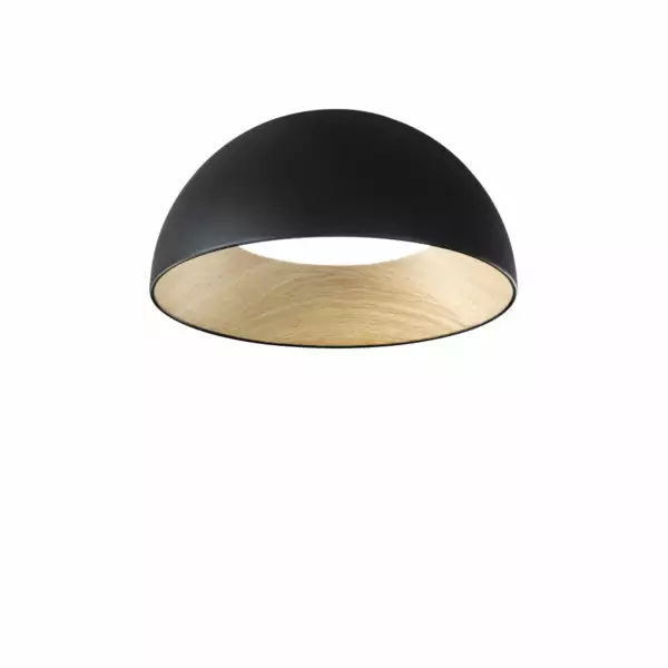 LUCE AMBIENTE E DESIGN Plafonnier LED coco en métal noir 40W CCT 50 cm (Plafonnier / Éclairage intérieur LED)