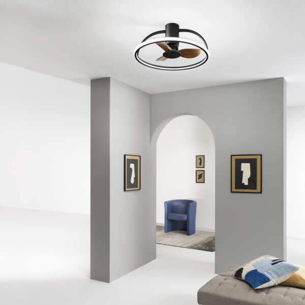 Plafonnier LED noir HADLEY avec ventilateur 55W CCT 5500 lm 60 cm – Image 3