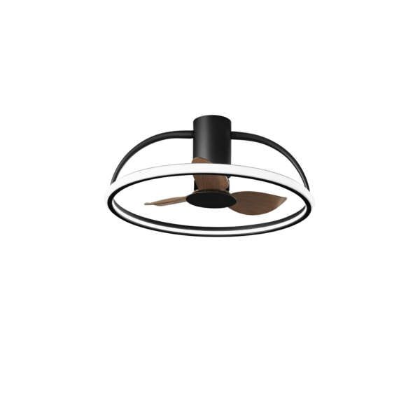 INTEC Plafonnier LED noir HADLEY avec ventilateur 55W CCT 5500 lm 60 cm (Plafonnier / Éclairage intérieur LED)