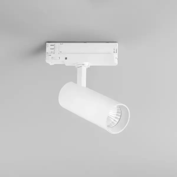 Spot LED plane pour rail triphasé en aluminium blanc 20W 2400 lumen 4000K (lumière naturelle) – Image 2