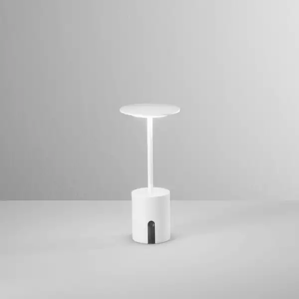 Lampe LED d'extérieur rechargeable LIBERTY en métal blanc 2W 3000K avec variateur tactile – Image 2
