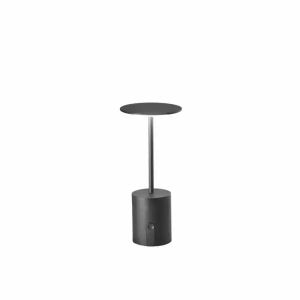 INTEC Lampe LED d'extérieur rechargeable LIBERTY en métal noir 2W 3000K avec variateur (Lampes rechargeables extérieures / Éclairage extérieur LED)