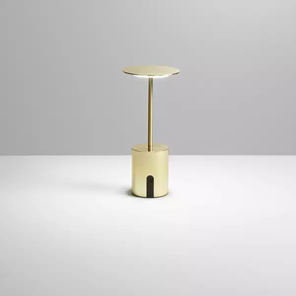 Lampe LED d'extérieur rechargeable LIBERTY en métal doré 2W 3000K avec variateur – Image 4