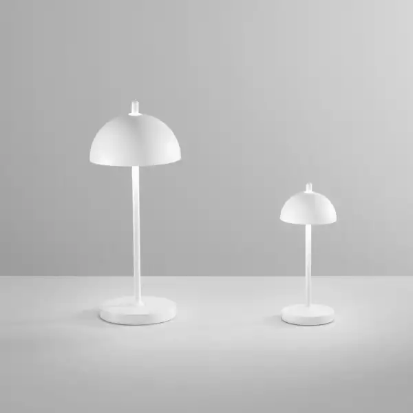 Lampe d'extérieur LED PARTY rechargeable en métal blanc 2,5W 3000K avec variateur de 30 cm – Image 3
