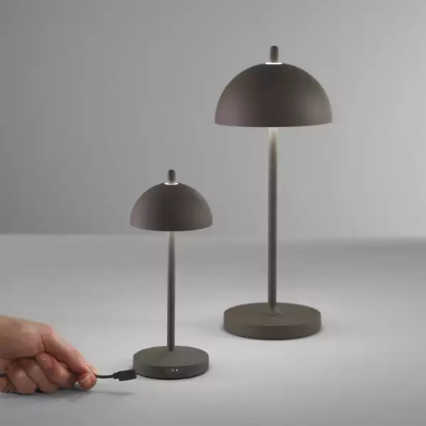 Lampe d'extérieur LED PARTY rechargeable en métal bronze 2,5W 3000K avec variateur de 30 cm – Image 3