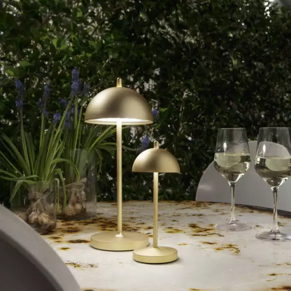 Lampe d'extérieur LED rechargeable Party en métal doré 1 W 19.800 K avec variateur 19,8 cm – Image 5