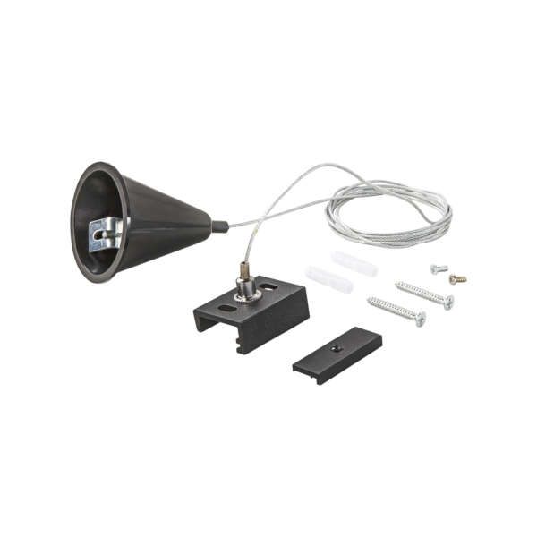 INTEC Kit de 4 câbles de suspension de 1,5 m pour rail à six fils DALI noir (Connectiques et câbles basse tension RGBW / Ruban LED et Bande LED)