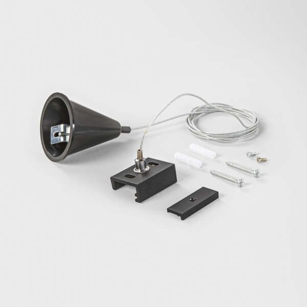 Kit de 4 câbles de suspension de 1,5 m pour rail à six fils DALI noir – Image 2