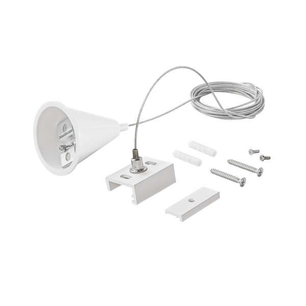 INTEC Kit de 4 câbles de suspension de 3 m pour rail à six fils DALI blanc (Connectiques et câbles basse tension RGBW / Ruban LED et Bande LED)