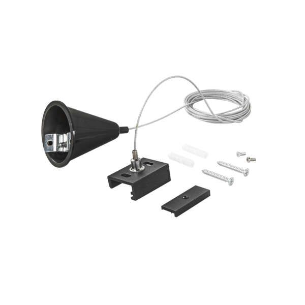 INTEC Kit de 4 câbles de suspension de 3 m pour rail à six fils rail noir DALI (Connectiques et câbles basse tension RGBW / Ruban LED et Bande LED)