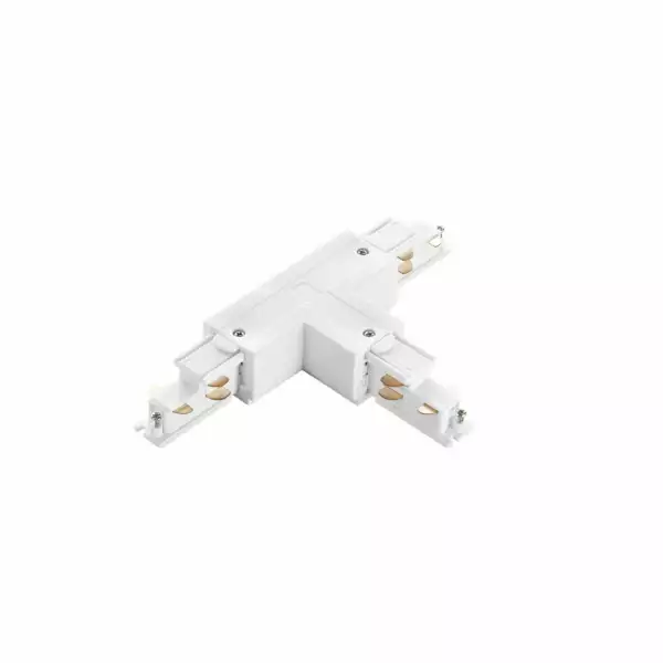 INTEC Connexion en T droite pour rail RAIL blanc (Connectiques et câbles basse tension RGBW / Ruban LED et Bande LED)