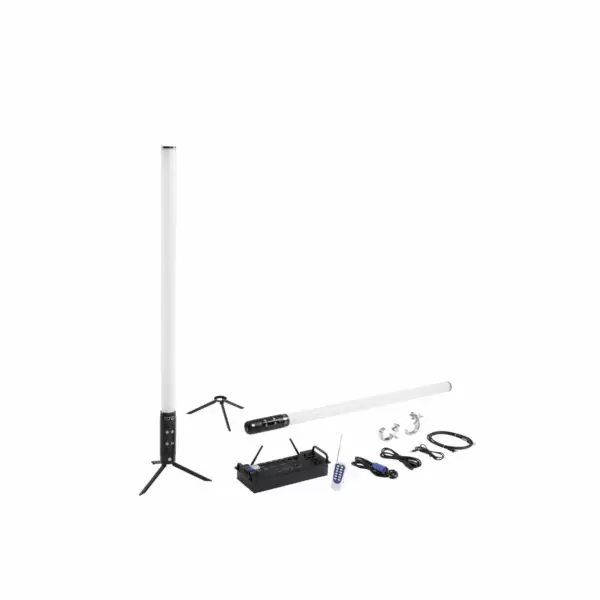 INTEC Kit de 8 tubes LED show rechargeables pour événements RGBW avec Wi-Fi (Lampes rechargeables / Éclairage décoratif)