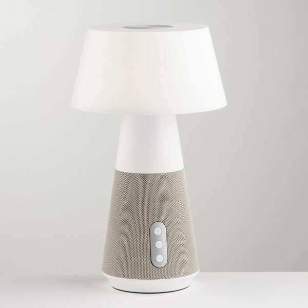 LUCE AMBIENTE E DESIGN Lampe LED rechargeable DECIBEL avec variateur tactile Bluetooth et haut-parleur CCT (Lampes rechargeables / Éclairage décoratif)