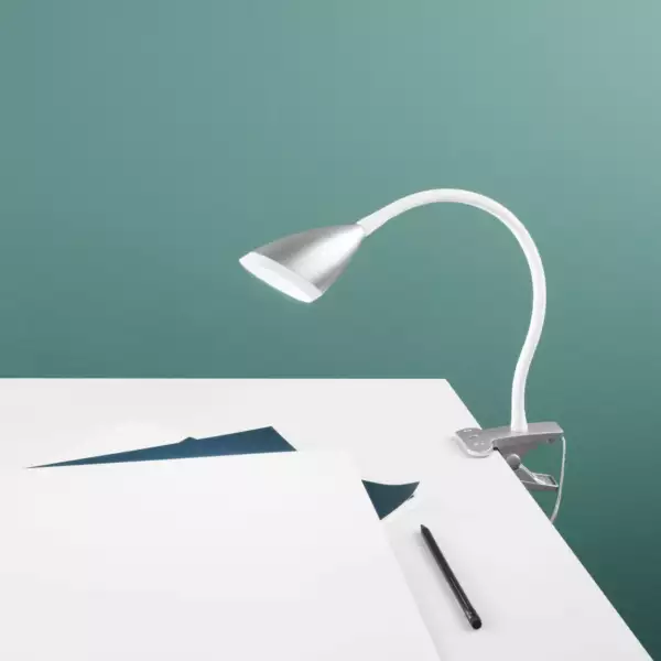 Lampe de lecture LED argentée HEGEL avec pince 3,7W 4000K (lumière naturelle) – Image 2