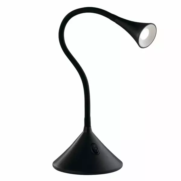 LUCE AMBIENTE E DESIGN Lampe de lecture LED NEWTON en métal noir 3,2W 4000K (lumière naturelle) (Lampes de table / Éclairage décoratif)