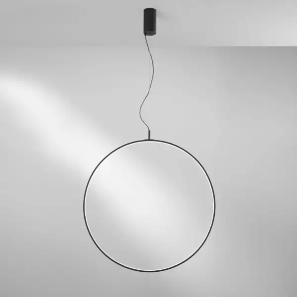 Suspension noire LED TOORX 30W anneau en métal et silicone CCT 60 cm – Image 2