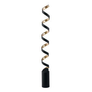 Lampadaire LED Helix en aluminium noir et doré 30W 3000K (lumière chaude)