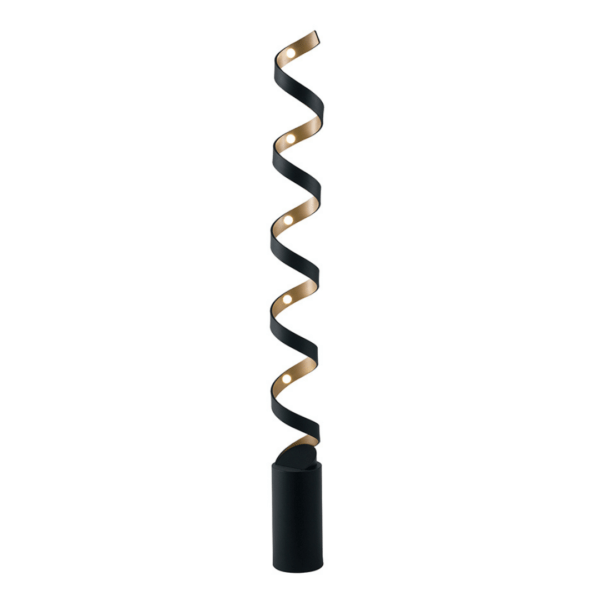 LUCE AMBIENTE E DESIGN Lampadaire LED Helix en aluminium noir et doré 30W 3000K (lumière chaude) (Lampadaires / Éclairage décoratif)