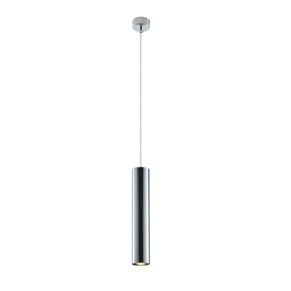 LUCE AMBIENTE E DESIGN Suspension fluke cylindrique en métal chromé 30 cm (Suspensions Design & Déco / Éclairage intérieur LED)
