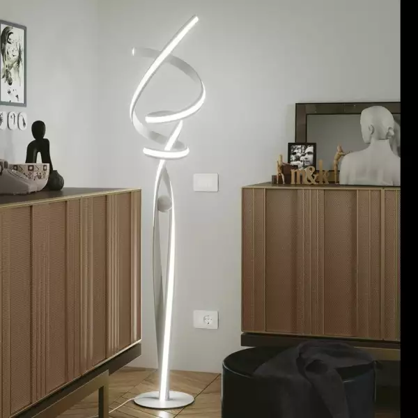 Lampadaire LED MYSTRAL en aluminium blanc, lumière naturelle dimmable 36W – Image 3