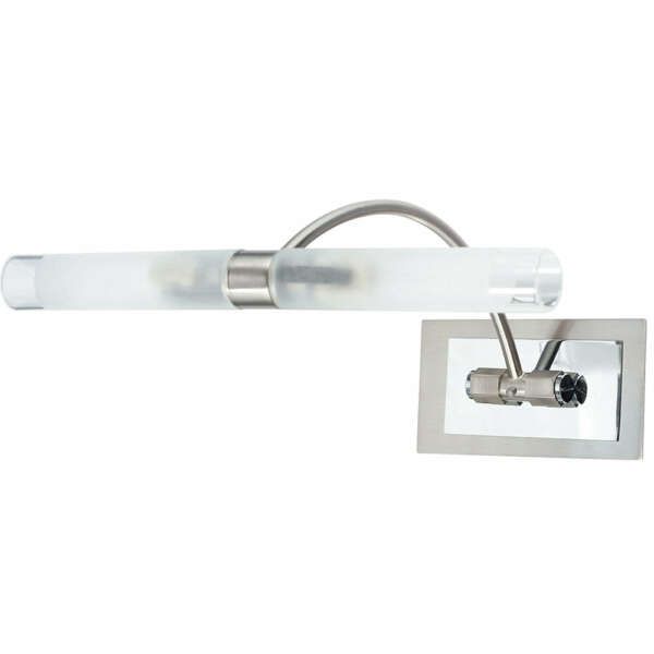 INTEC Applique Q1 en métal chromé et verre satiné avec bras flexible (Applique murale / Éclairage intérieur LED)