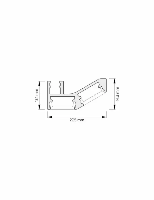 Profilé aluminium NEOLINE 2 m pour deux bandes LED – Image 8