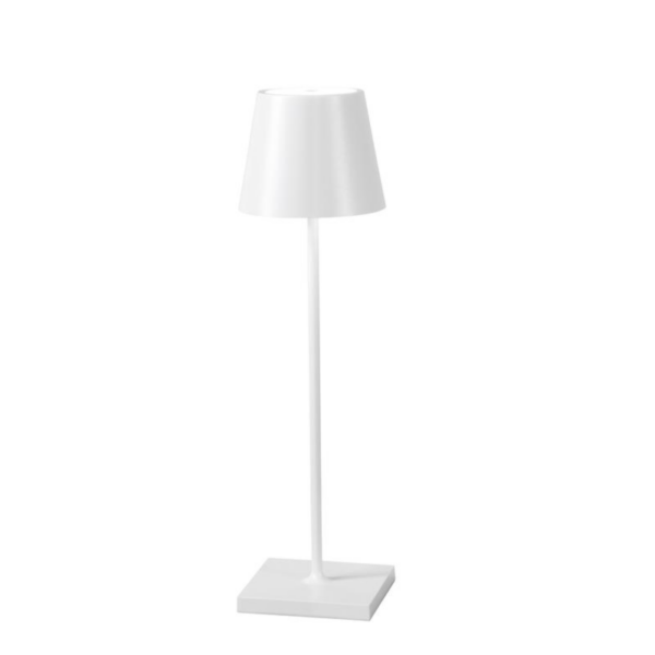 INTEC Lampe LED rechargeable DRINK en métal blanc avec variateur de lumière chaude (Lampes rechargeables extérieures / Éclairage extérieur LED)