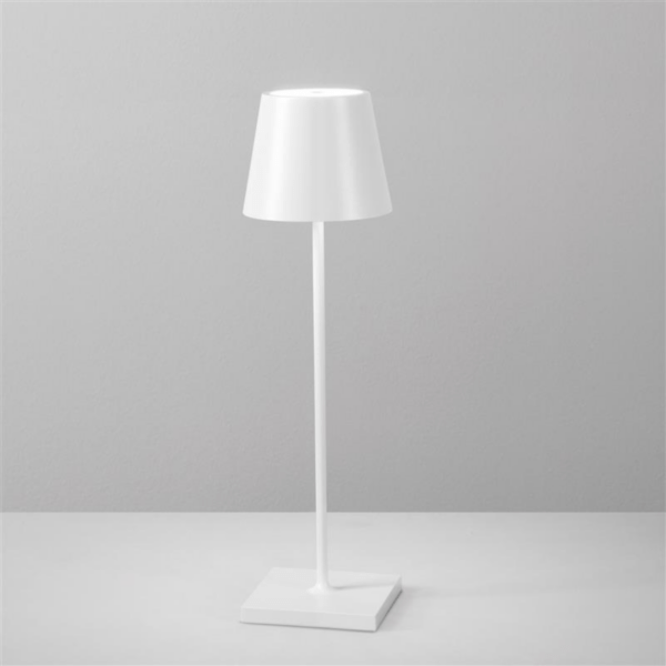 Lampe LED rechargeable DRINK en métal blanc avec variateur de lumière chaude – Image 2