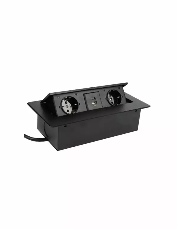 DESIGN LIGHT Bloc prises KOMBI BOX noir (Prises encastrables saillies et d'angle / Accessoires)