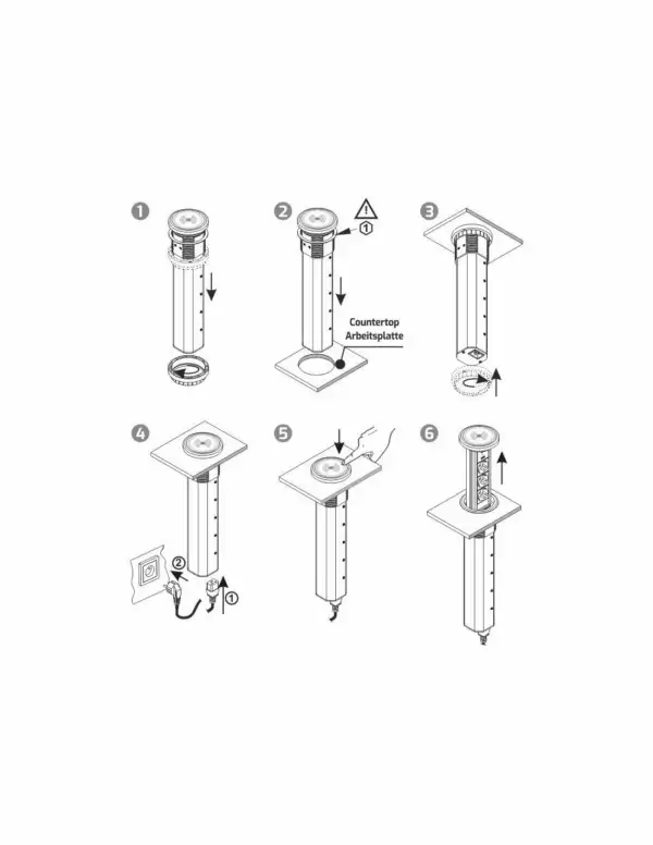 Bloc prises motorisé et charge Induction LIFT BOX noir – Image 10