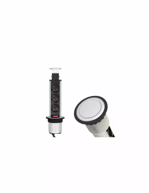 Bloc prise télescopique LIFT BOX Aluminium – Image 2