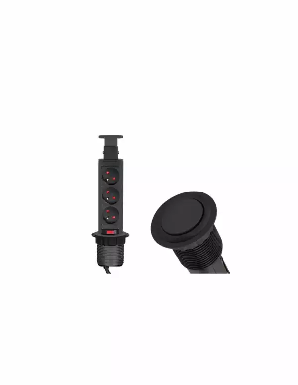Bloc prises télescopique LIFT BOX noir (Prises encastrables saillies et d'angle / Accessoires)