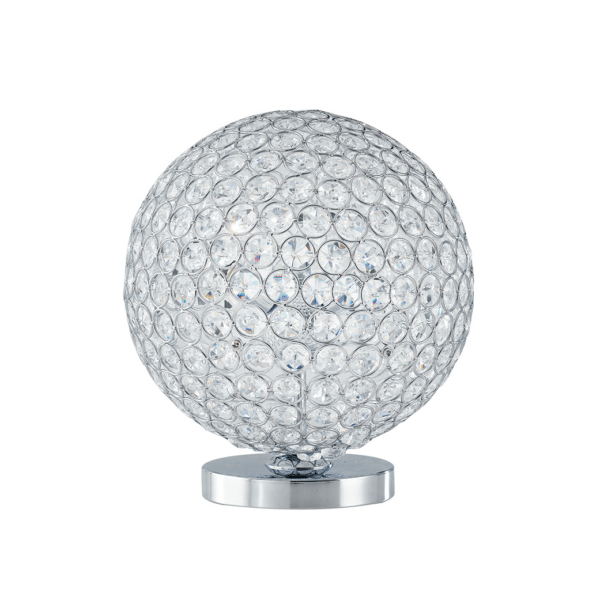 LUCE AMBIENTE E DESIGN Lampe de table chromée PLANET en métal et cristaux avec trois ampoules G9 (Lampes de table / Éclairage décoratif)