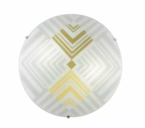 LUCE AMBIENTE E DESIGN Plafonnier SEVENTY en verre blanc 3xE27 40 x 40 x 7 cm (Plafonnier / Éclairage intérieur LED)